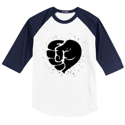 Black History Protest Fist Heart Baseball Sleeve Shirt