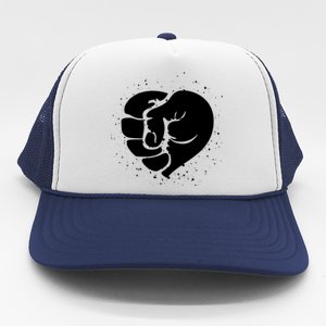 Black History Protest Fist Heart Trucker Hat