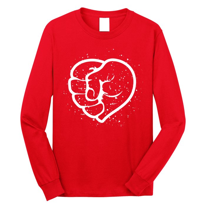 Black History Protest Fist Heart Long Sleeve Shirt