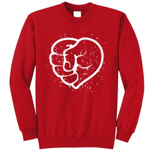 Black History Protest Fist Heart Sweatshirt