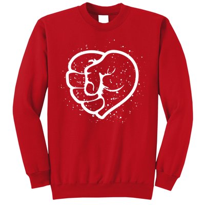 Black History Protest Fist Heart Sweatshirt