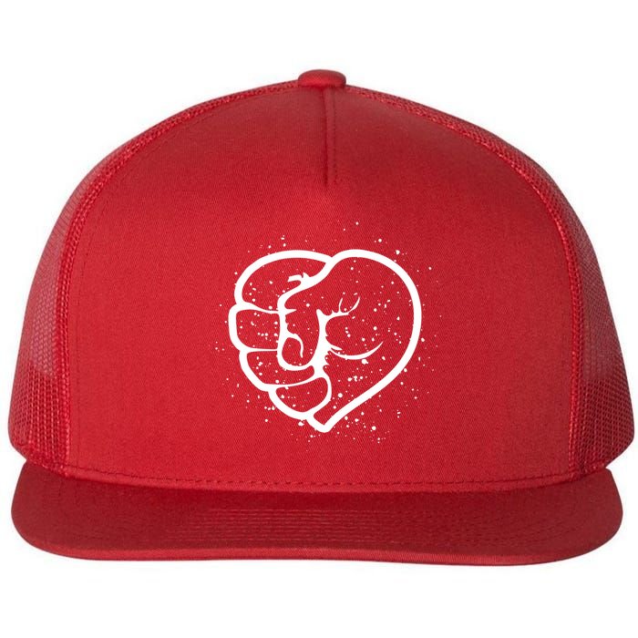 Black History Protest Fist Heart Flat Bill Trucker Hat