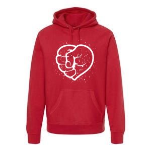 Black History Protest Fist Heart Premium Hoodie