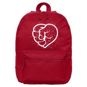 Black History Protest Fist Heart 16 in Basic Backpack