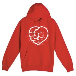 Black History Protest Fist Heart Premium Pullover Hoodie