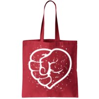 Black History Protest Fist Heart Tote Bag