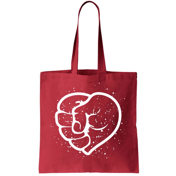 Black History Protest Fist Heart Tote Bag