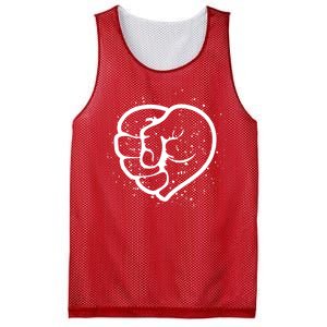 Black History Protest Fist Heart Mesh Reversible Basketball Jersey Tank