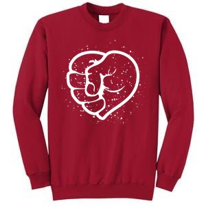 Black History Protest Fist Heart Tall Sweatshirt