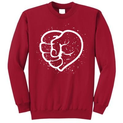 Black History Protest Fist Heart Tall Sweatshirt