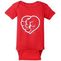 Black History Protest Fist Heart Baby Bodysuit