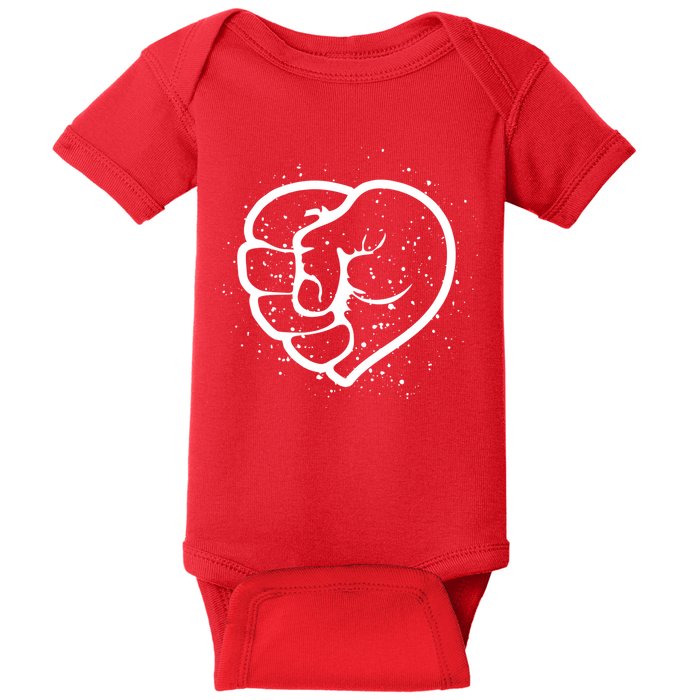 Black History Protest Fist Heart Baby Bodysuit