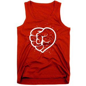 Black History Protest Fist Heart Tank Top