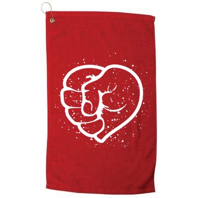 Black History Protest Fist Heart Golf Towel