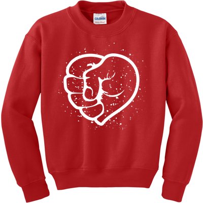 Black History Protest Fist Heart Kids Sweatshirt