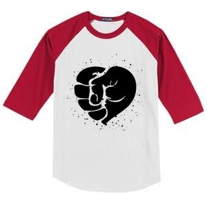 Black History Protest Fist Heart Kids Colorblock Raglan Jersey