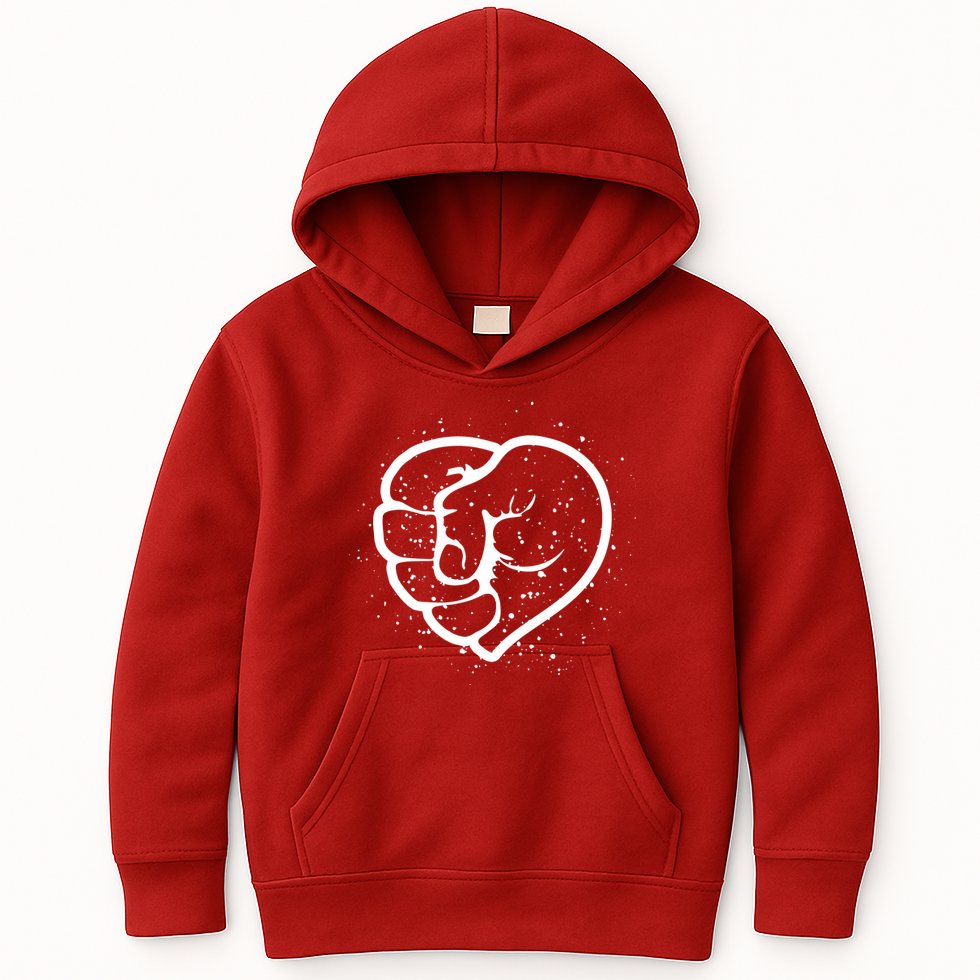 Black History Protest Fist Heart Kids Hoodie