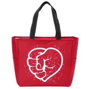 Black History Protest Fist Heart Zip Tote Bag