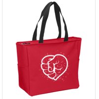 Black History Protest Fist Heart Zip Tote Bag