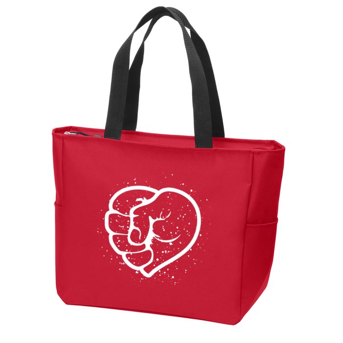 Black History Protest Fist Heart Zip Tote Bag