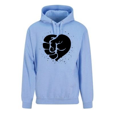 Black History Protest Fist Heart Unisex Surf Hoodie