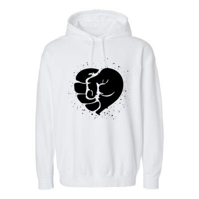 Black History Protest Fist Heart Garment-Dyed Fleece Hoodie