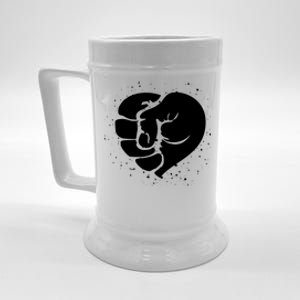 Black History Protest Fist Heart Beer Stein