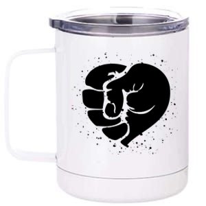 Black History Protest Fist Heart 12 oz Stainless Steel Tumbler Cup