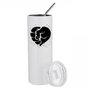 Black History Protest Fist Heart Stainless Steel Tumbler