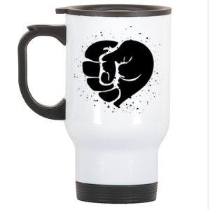 Black History Protest Fist Heart Stainless Steel Travel Mug