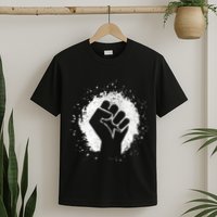 Black History Protest Fist Paint Splatter T-Shirt