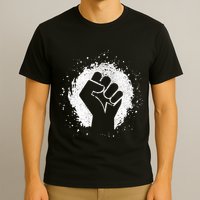 Black History Protest Fist Paint Splatter T-Shirt