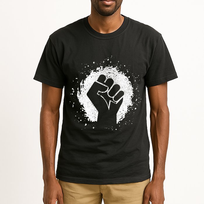 Black History Protest Fist Paint Splatter Tall T-Shirt