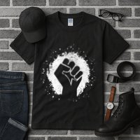 Black History Protest Fist Paint Splatter Tall T-Shirt