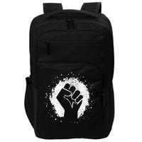 Black History Protest Fist Paint Splatter Impact Tech Backpack