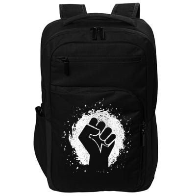 Black History Protest Fist Paint Splatter Impact Tech Backpack