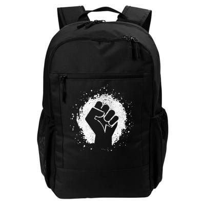 Black History Protest Fist Paint Splatter Daily Commute Backpack