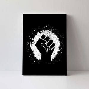 Black History Protest Fist Paint Splatter Canvas