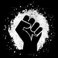 Black History Protest Fist Paint Splatter Drawstring Bag