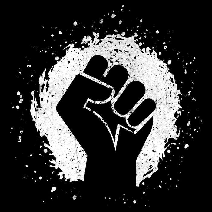 Black History Protest Fist Paint Splatter Drawstring Bag