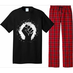 Black History Protest Fist Paint Splatter Pajama Set