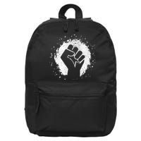 Black History Protest Fist Paint Splatter 16 in Basic Backpack