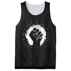 Black History Protest Fist Paint Splatter Mesh Reversible Basketball Jersey Tank