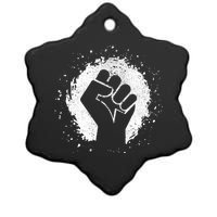 Black History Protest Fist Paint Splatter Ceramic Star Ornament