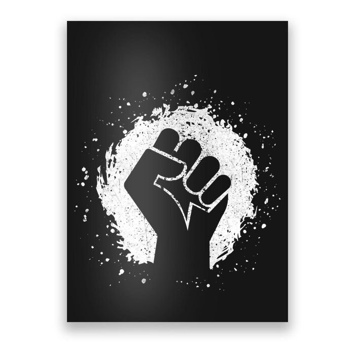 Black History Protest Fist Paint Splatter Poster