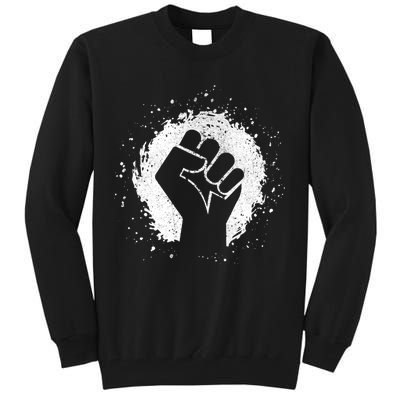 Black History Protest Fist Paint Splatter Tall Sweatshirt