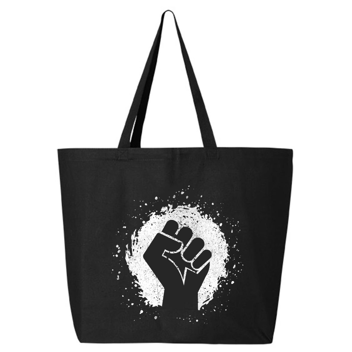 Black History Protest Fist Paint Splatter 25L Jumbo Tote