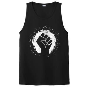 Black History Protest Fist Paint Splatter PosiCharge Competitor Tank