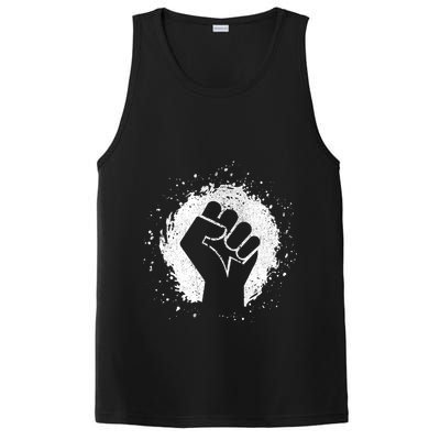 Black History Protest Fist Paint Splatter PosiCharge Competitor Tank
