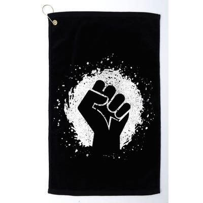 Black History Protest Fist Paint Splatter Golf Towel